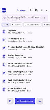 Your meetings in one list