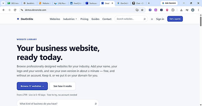 DevOnSite Website Library – Business Website Builder