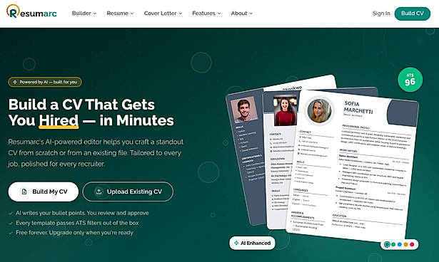 Resume builder home page