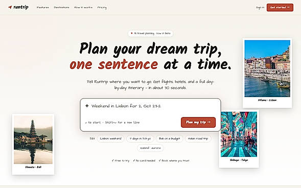 Plan a trip in one sentence
