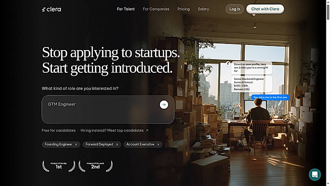 Clera homepage