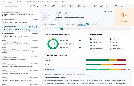 Dashboard Email Sandbox