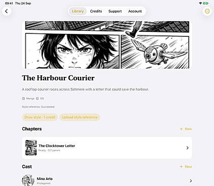 Series and chapter workspace