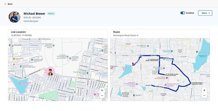 Employee live tracker