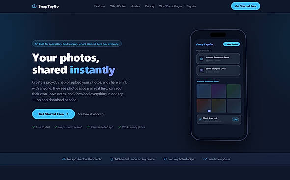 SnapTapGo Desktop site