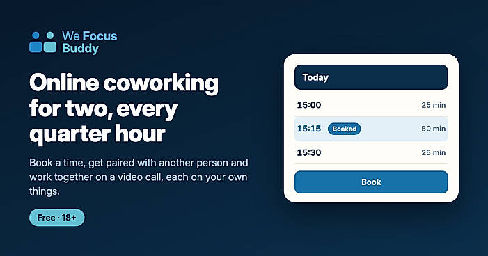 Book a quarter hour and get matched with another person