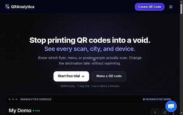 QRAnalytica homepage