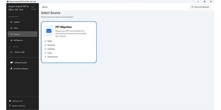 Download and install the Aryson PST to Office 365 migration tool.