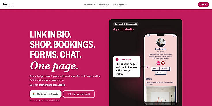 Keepp home page