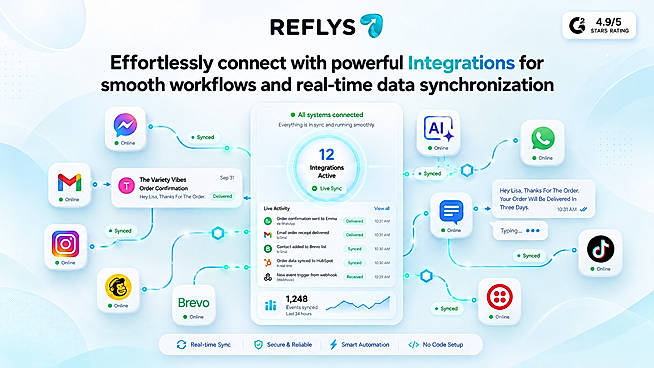 Reflys integrations syncing messaging and marketing apps