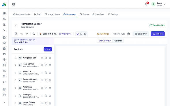 Direct-booking website builder