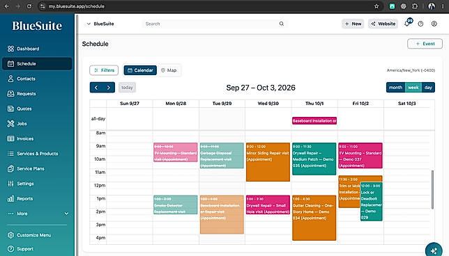 BlueSuite Schedule