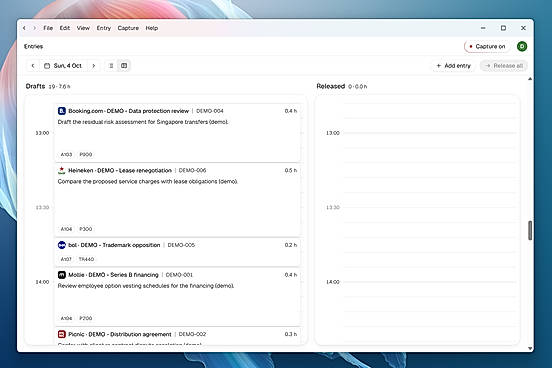 Timeline view