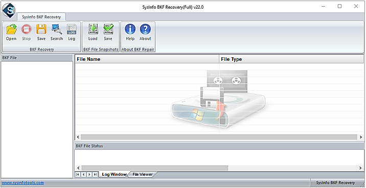 Step 1: Start the SysInfo BKF Recovery Tool.