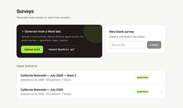 Surveys dashboard