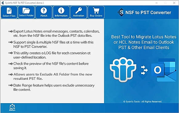 Start the NSF to MBOX Converter as administrator.
