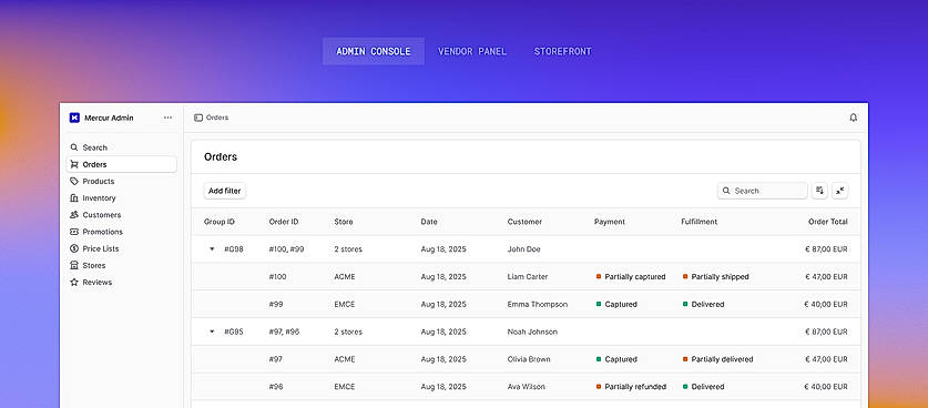 Mercur Admin Panel