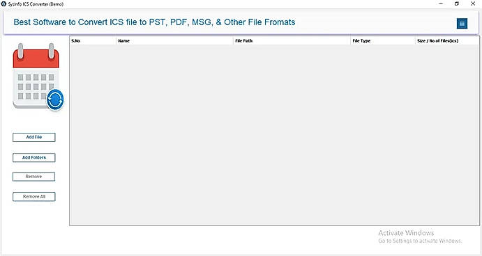 Install the SysInfo ICS File Converter Online Free and run it as an administrator.