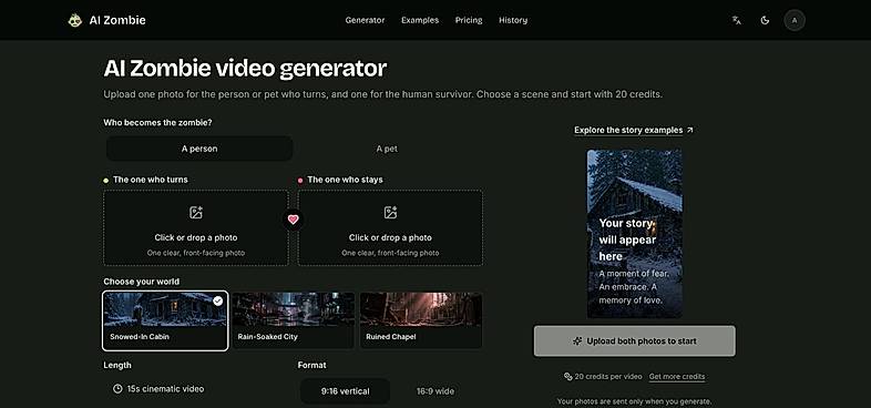 AI Zombie homepage