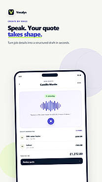 Voice-assisted quote creation — official product illustration