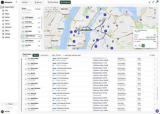 RouteIQ dispatch board — demo data