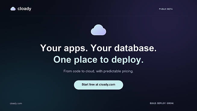 Cloady app and database workspace