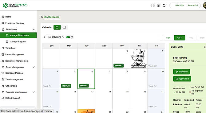 CollectivWork Attendance Dashboard