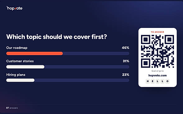 Live poll with QR code