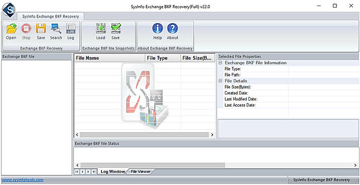 Step 1: Start the SysInfo Exchange BKF file.