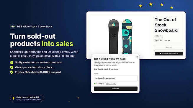 Instant low stock alerts for every variant, free and with no variant limit