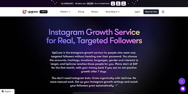 UpGrow Instagram growth service
