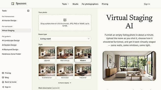 Spaceora virtual staging
