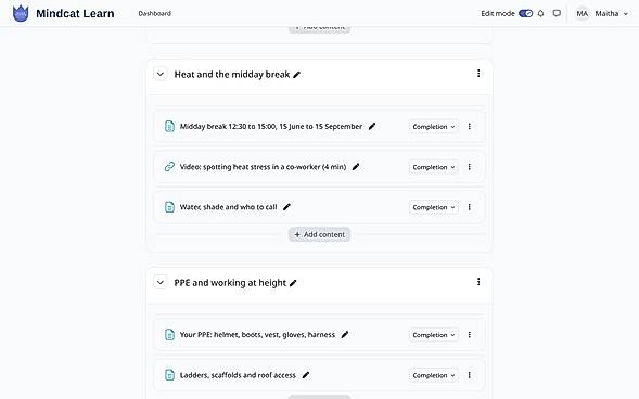 Mindcat Learn screen 1