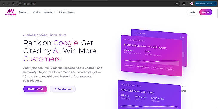 MarketNOW homepage