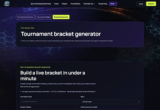 Tournament bracket generator interface