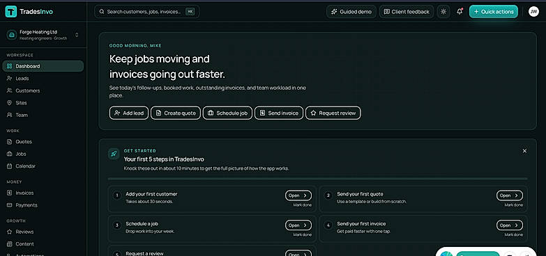 TradesInvo dashboard