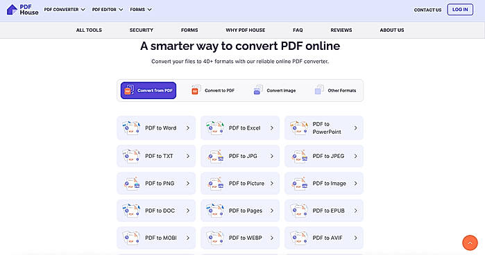 Convert your files to 40+ formats with PDF House