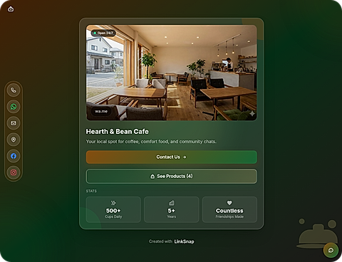 Sample Cafe Page