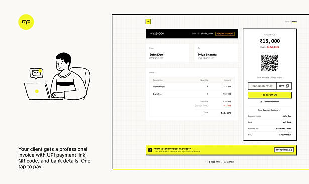 Professional invoice with UPI payment
