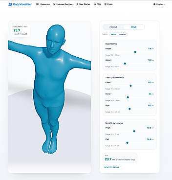 body visualizer for male