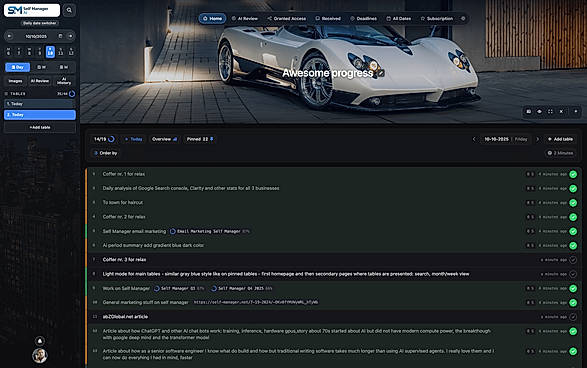 Dashboard view in Dark Mode - V4.3