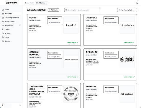 Quickly search your entire docket to find specific matters and details.
