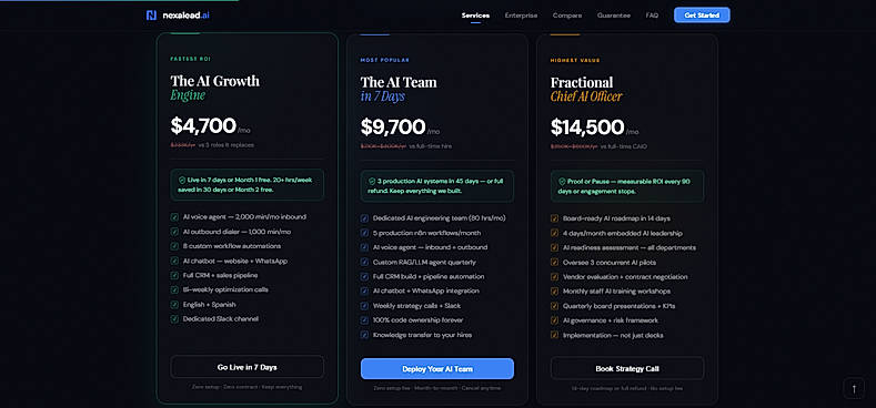 AI teams, fractional leadership, and enterprise retail intelligence. Performance guaranteed or you don't pay.