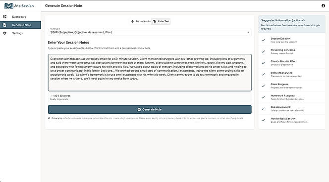 Screenshot recording text
