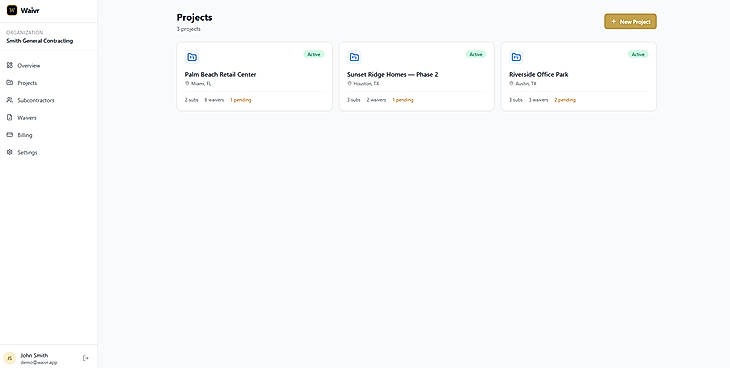 Projects Dashboard