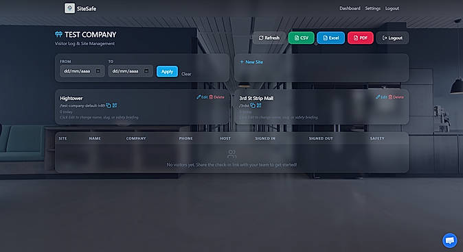 Admin dashboard