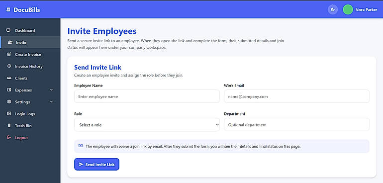 Invite Employee