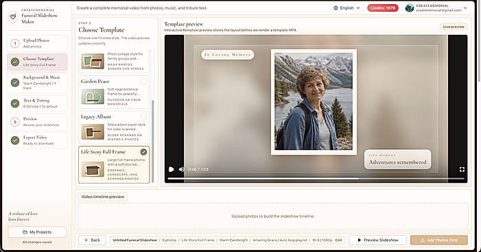 funeral slideshow maker