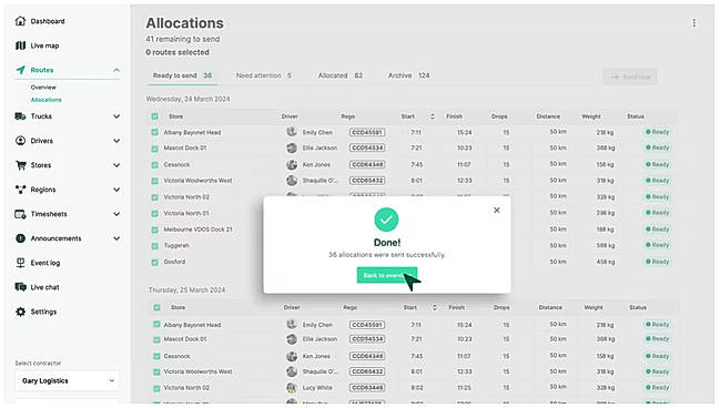 Fleet Allocations