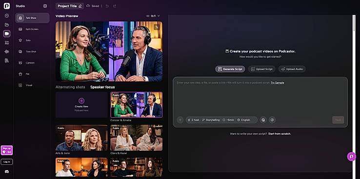 Podcast Studio– Script to Video Podcast Creation Workflow
